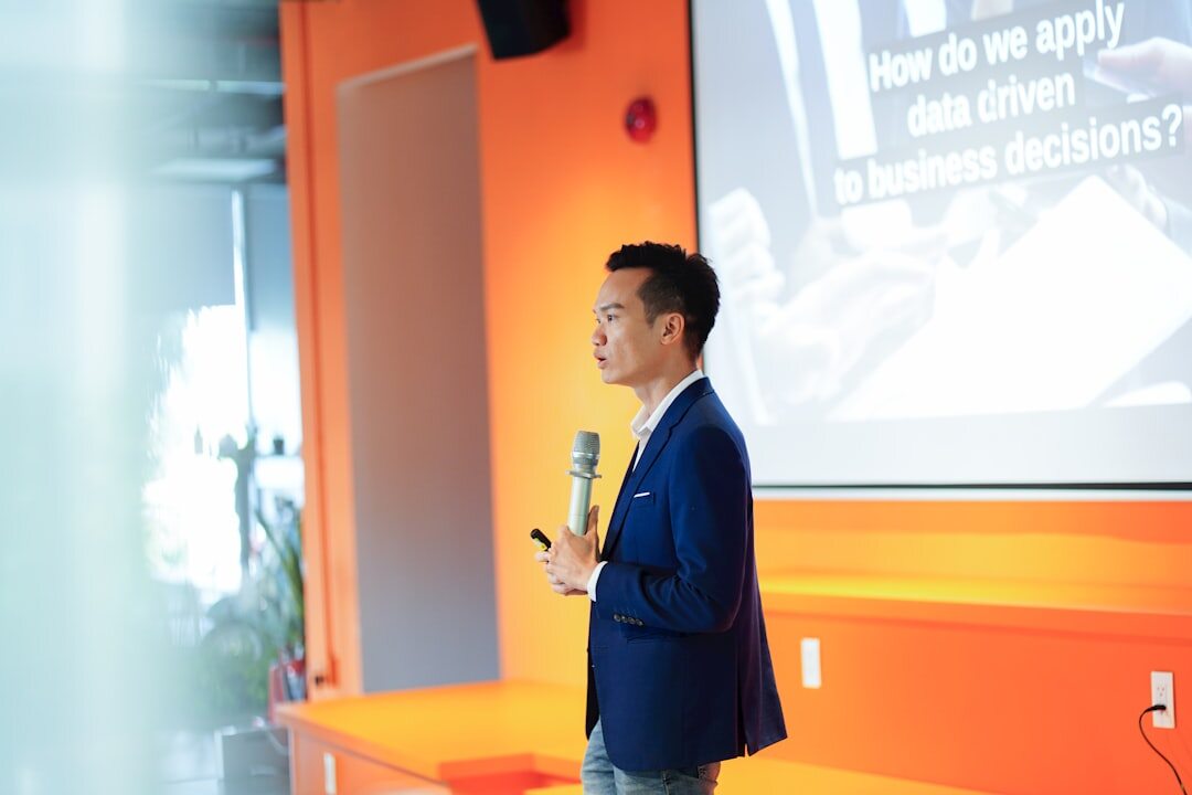 guest speaking into microphone