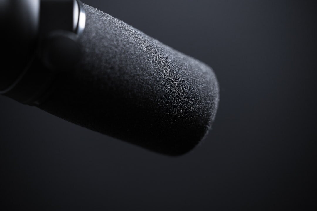 close up of podcast microphone