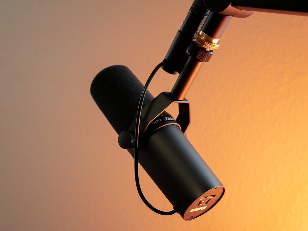 podcast microphone close up
